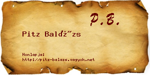 Pitz Balázs névjegykártya
